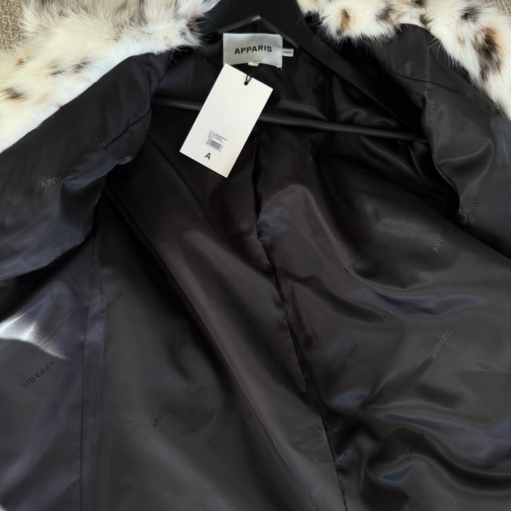 Luxury Brand New Apparis Gabrielle Maxi Coat. M size. Snow Leopard Print. - Picture 12 of 14
